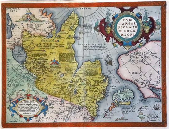Abraham Ortelius Map of Tartariae Sive Magni Chami Regni, n.d. (1570 or later), Theatrum Orbis Terrarum Latin edition 14.5 x 19.25in.